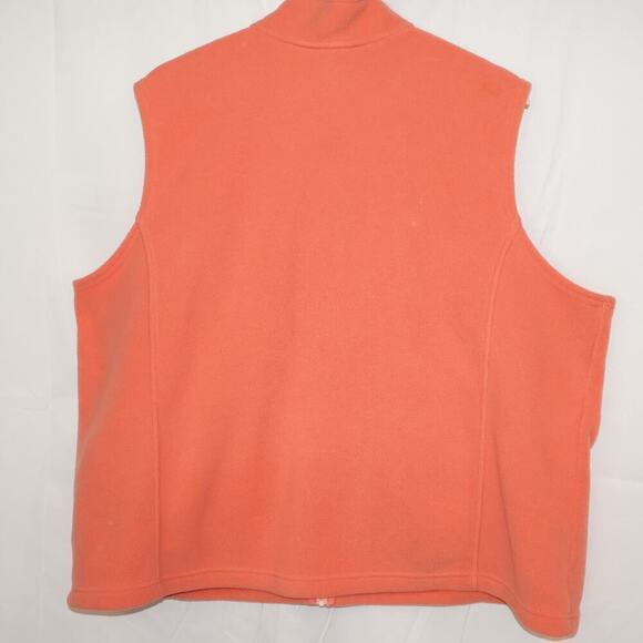 LL Bean Lycra Spandex Flannel Vest Size 2X Zip Front Two front pockets Pumpkin - Picture 14 of 16